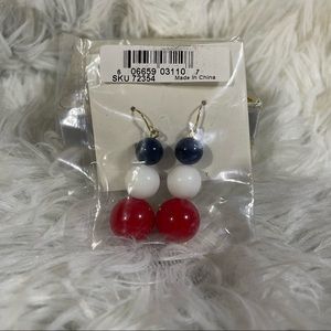 Red, White, & Blue Ball Earrings